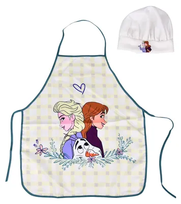 Produktbild von Disney Frozen Kinder Kochschürze + Kochmütze - Elsa & Anna Backschürze