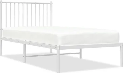Obrázok produktu pre vidaXL Detská posteľ s čelom kovová biela 90x190 cm