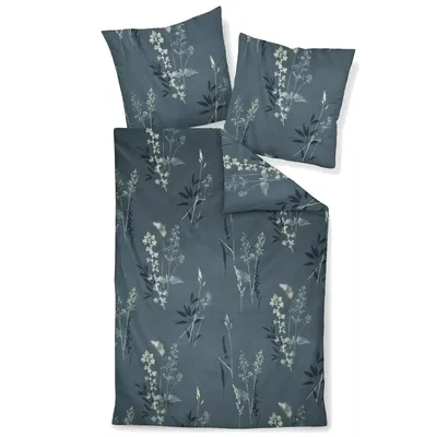 Produktbild von Janine Design Mako-Satin-Bettwäsche-Garnitur moments 98114 Farbe nachtschattenblau Größe 155x220+80x80 cm