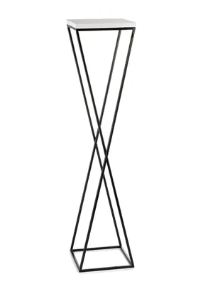 Produktbild von HowHomely Modern Pflanzenständer, Blumenhocker aus Metall Schwarz 100 cm Höhe - Blumenständer für das Haus