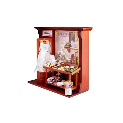 Produktbild von Nähgeschäft mit Beleuchtung Miniatur Terrassenladen Serie 794