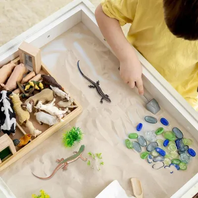 Produktbild von Spielzeugechse Gummi Grün 2er Set - Realistisches Modell - Set von 2 Stück - Kunstgummi (PVC) - Für Innen und Außen
