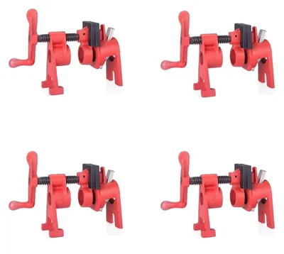 Imagen del producto de Juego de 4 abrazaderas de madera para sujetar tubos, ideal para trabajos de carpintería