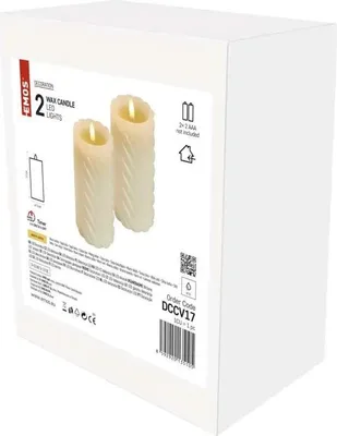 Obrázok produktu pre LED dekorácia - 2x WACHSKERZEN, 17 cm, vnútorná, teplá biela, 2 kusy, časovač