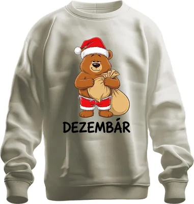 Produktbild von DEZEMBÄR Weihnachtsbär Cartoonbär Weihnachten Geschenk Wichteln Uni Sweatshirt Pullover, Natur, S