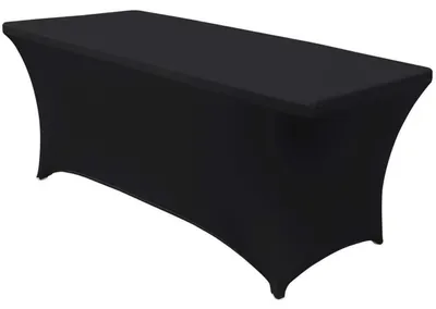 Produktbild von Stretch Tischdecke rechteckig 183 x 76 cm Schwarz Elasthan Polyester Elasthan