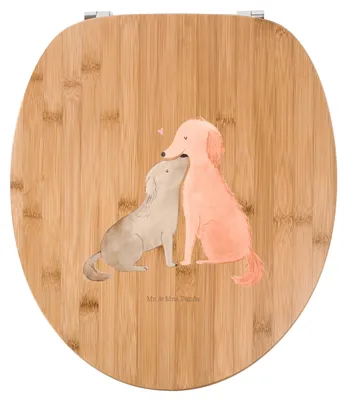 Produktbild von Mr. & Mrs. Panda Klobrille Hunde Liebe - Transparent - Geschenk, WC Deckel, Klodeckel, Herz, Vertrauen, Sprüche, Kuscheln, Sitz, klo, Hund, Brille