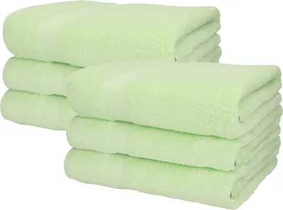 Produktbild von Betz 6 Stück Saunatücher 80 x 200 cm PALERMO 100% Baumwolle Badetuch Liegetuch Strandtuch   Farbe: grün