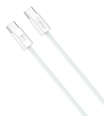 Immagine prodotto di Cavo Usb-C A Usb-C T-Phox 60W 3A A Ricarica Rapida Bianco