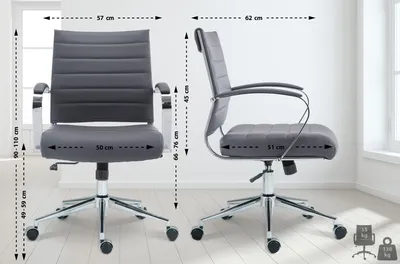 Image de Chaise de bureau Oakland - Similicuir - Gris
