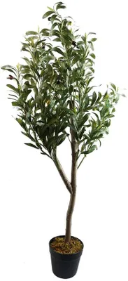 Produktbild von Schwarze Kunststoffpottopf 120cm mit Olivenbaum Deko