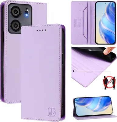 Produktbild von Lederhülle für BLU View 5 Hülle Flip Brieftasche Kartenfächern Ständer Schutzhülle Violett