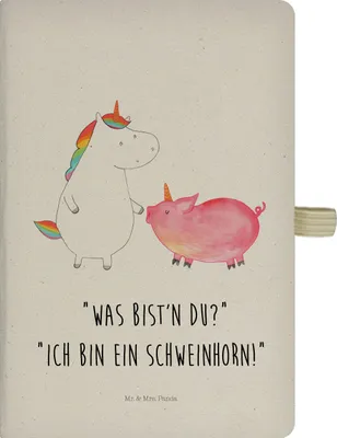Produktbild von Mr. & Mrs. Panda notizbuch Einhorn Schwein - Transparent - Geschenk, A5, Unicorn, Freundin, Reisetagebuch, Schweinchen, Skizzenbuch, Einhörner, Tagebuch, Journal