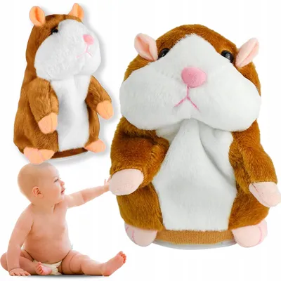 Produktbild von Interaktiver Plüschhamster, der Wörter wiederholt, Lernspielzeug Braun