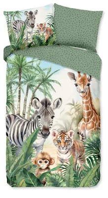Imagen del producto de Juego de sábanas para cuna "animales de la selva" - Multiusos - (140x200/220 cm) - Algodón