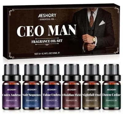 Zdjęcie produktu dla Olejki eteryczne dla mężczyzn zestaw 6X10ML aromaterapia prezent
