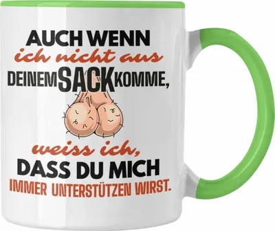 Produktbild von Trendation - Stiefvater Geschenk Tasse Vatertag Lustiger Spruch Auch Wenn Ich Nicht Aus Deinem Sack Komme Geschenkidee Stiefpapa (Grün)