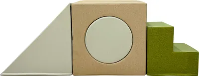 Image de Sunny Sasa Parcours Motricité Pour Bébé, Beige | Soft Play 4 Pièces, Blocs De Construction En Mousse - Escalier, Rampe Inclinée, Tunnel Et Cylindre,