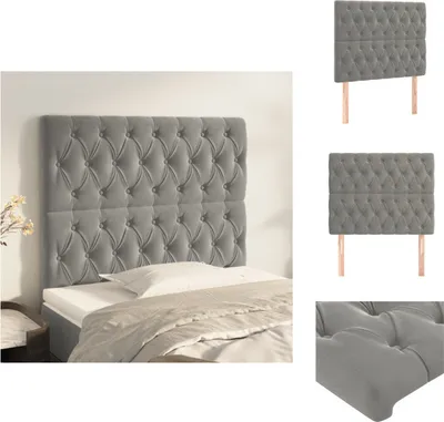 Immagine prodotto di vidaXL Testiere 2 pz. Velluto grigio chiaro 100x7x78/88 cm - Testate e piedi