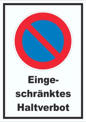 Produktbild von Eingeschränktes Haltverbot Schild A3 Rückseite selbstklebend