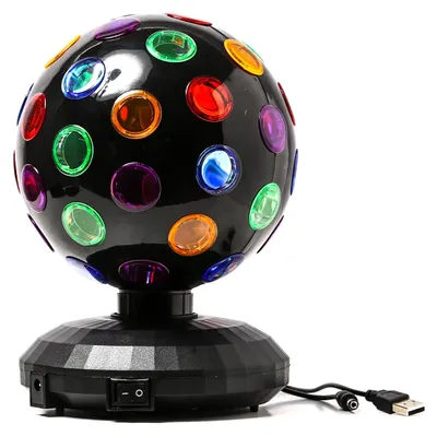 Produktbild von Disco Ball Lichteffekt - Partyeffekt - drehendes Discolicht - H: 21cm - Batteriebetrieb/USB Kabel