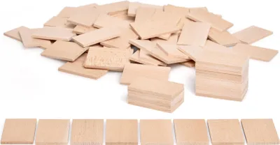 Obrázek produktu pro Metrie, Dřívka na tvoření s dětmi bukové obdélníky 50 x 30 x 3 mm, 120 ks