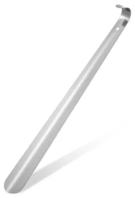 Obrázek produktu pro Pomůcka na nazouvání bot, 42 cm, nerezová ocel, dlouhá ergonomická rukojeť, vhodná pro seniory a děti | Stříbrná