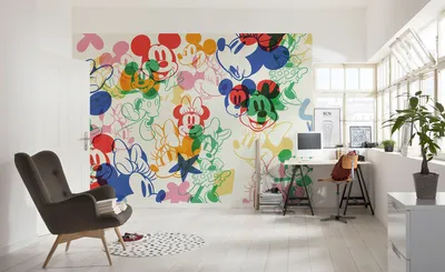 Produktbild von Vlies Fototapete - Mickey and Minnie Mixture- Größe 400 x 250 cm