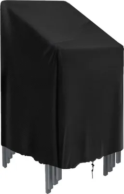 Obrázok produktu pre Ochranný kryt na záhradné stoličky 64x64x120cm Kryt na stohovacie stoličky čierny vodotesný