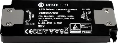 Immagine prodotto di Light Impressions Deko-Light Alimentatore LED FLAT, CC, UT350mA/12W corrente costante 350 mA IP20 2-35V DC 0,70-12,00 W 862223