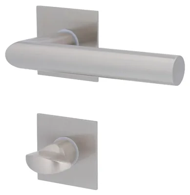 Produktbild von Alpertec WC-Rosettengarnitur Piato Edelstahl silber eckig