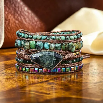 Produktbild von Wickelarmband Afrikanischer Türkis