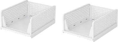 Image de Boîte de rangement, design empilable, utilisation polyvalente, 2 pièces