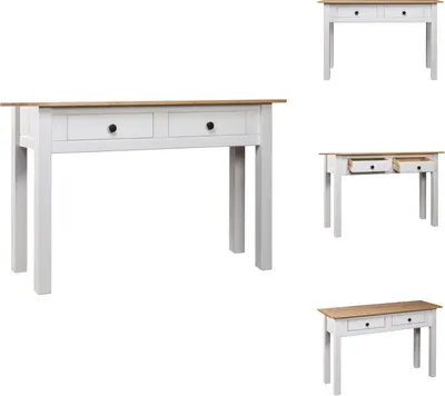 Zdjęcie produktu dla vidaXL Stolik konsola biały 110x40x72 cm drewno sosnowe Panama - Stoliki boczne