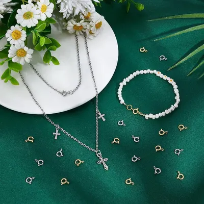 Produktbild von 8mm Feder-Ringverschlüsse - 40 Stück - Messing Schmuckverschlüsse für Armbänder - DIY Schmuckherstellung