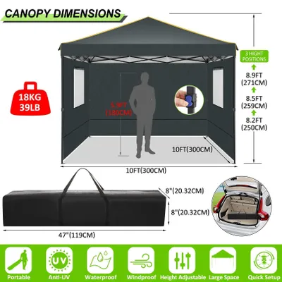 Produktbild von Partyzeltt – Gartenpavillon – Faltzelt – Festzelt – Überdachung – 3,05 x 3,05 Meter