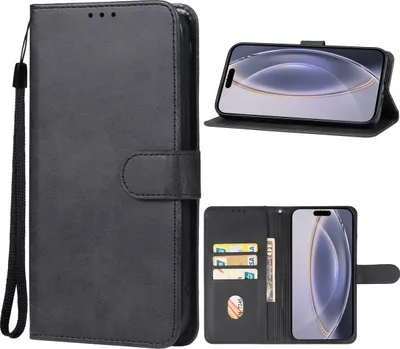 Produktbild von Mobigear Wallet iPhone 16 Pro Max Hülle Klapphülle Geldbörse - Schwarz