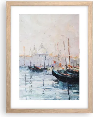 Produktbild von Gerahmtes Poster - Rahmen in heller Eiche - Venedig Basilika - 30x40 cm - Wand Bild - Wanddeko - Wandbilder - Kunstposter - Wandposter - Bilderrahmen - Bilder - Kunstdruck - Wandbild - P2NPA30x40-3662