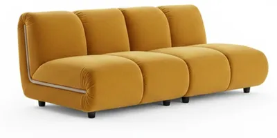 Produktbild von KAWOLA Modulsofa LAYLA 2-Sitzer 2 Module Velvet gelb
