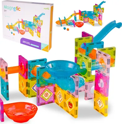 Obrázek produktu pro Malplay Magnetické stavební kostky Magnetic Building Dětská hračka 91 dílů Od 3 let Dárek