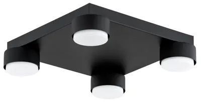 Produktbild von KAR-LIGHTING Deckenstrahler 4-flammig Schwarz, Metall – Kompakter Spotbalken für Flur & Wohnraum, GX53-Fassung