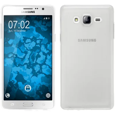 Produktbild von PhoneNatic Case kompatibel mit Samsung Galaxy On7 - weiß Silikon Hülle transparent + 2 Schutzfolien
