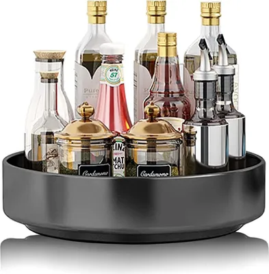 Produktbild von Gewürzregal, Küchenregal aus Edelstahl um 360° Drehbar, Multifunktionales Lagerregal zur Aufbewahrung von Gewürzen, Kosmetika, Snacks und Anderen Kleinigkeiten