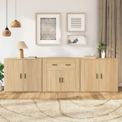 Produktbild von vidaXL Sideboards 3 Stk. Sonoma-Eiche Holzwerkstoff