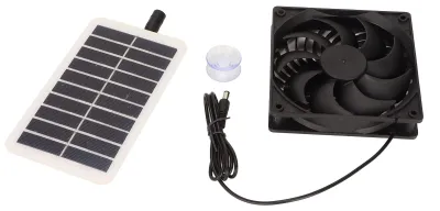 Solar-Ablüfter 15 W, tragbar, für Tierhäuser & Wohnmobile