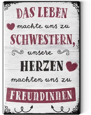 Produktbild von LANOLU Kühlschrankmagnete lustig- Leben macht uns zu Schwestern - lustige Magnete mit Sprüchen und witzigen Motiven 8x5,5cm