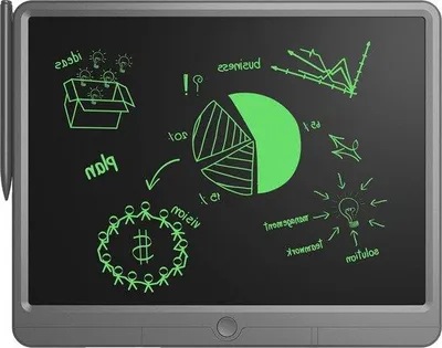 Imagen del producto de Tableta electrónica de 15 pulgadas: superficie borrable y para escribir, ideal para tomar notas, matemáticas y dibujos (gris)