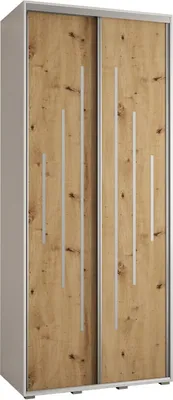 Produktbild von MEBLE KRYSPOL Davos 12 Schrank, zwei Türen - 235,2x120x60 cm - Weiß Artisan Silber