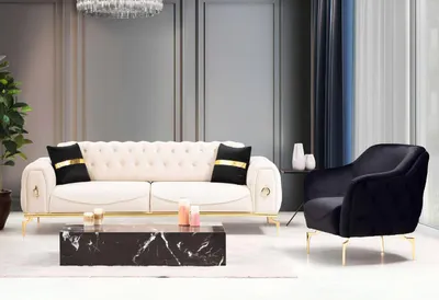 Produktbild von Chesterfield Edelstahlmöbel Luxus Sofagarnitur Dreisitzer Sitzgruppe
