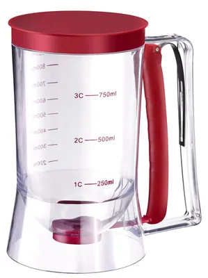 Teigportioneerder 900 ml, Kunststoff, transparent/rot